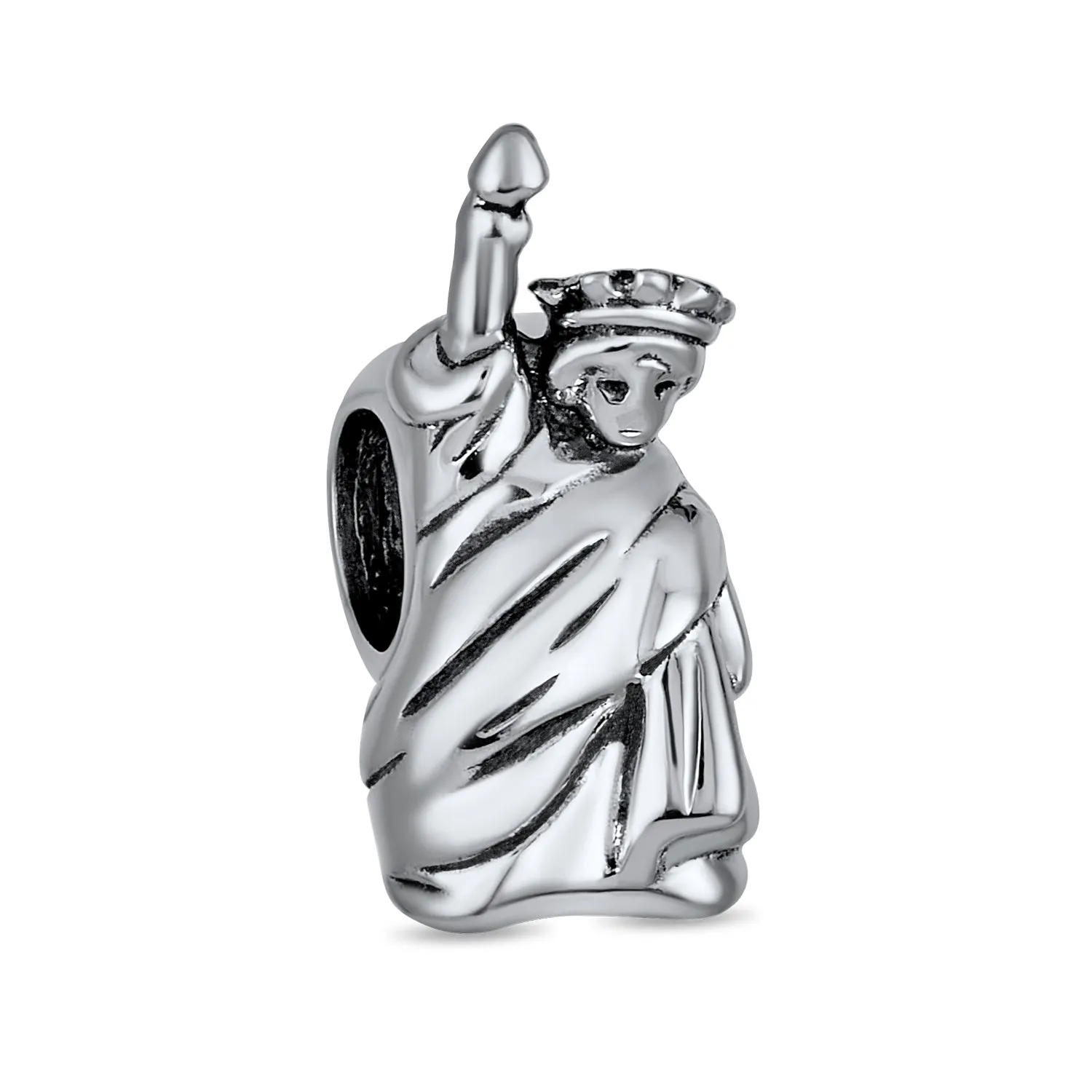 Statue Of Liberty Charm Bead Sterling Silver for Bracelet Travel Souvenir