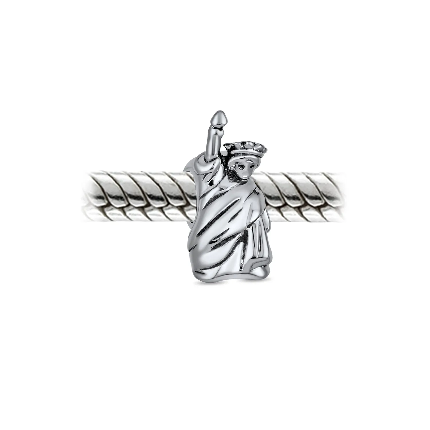 Statue Of Liberty Charm Bead Sterling Silver for Bracelet Travel Souvenir