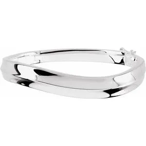 Sterling Silver 10 mm Hinged Bangle 6 1/2" Bracelet
