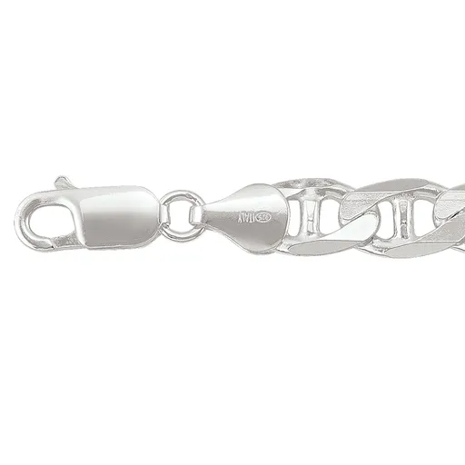 Sterling Silver (10mm) Marine Link Bracelet 9"