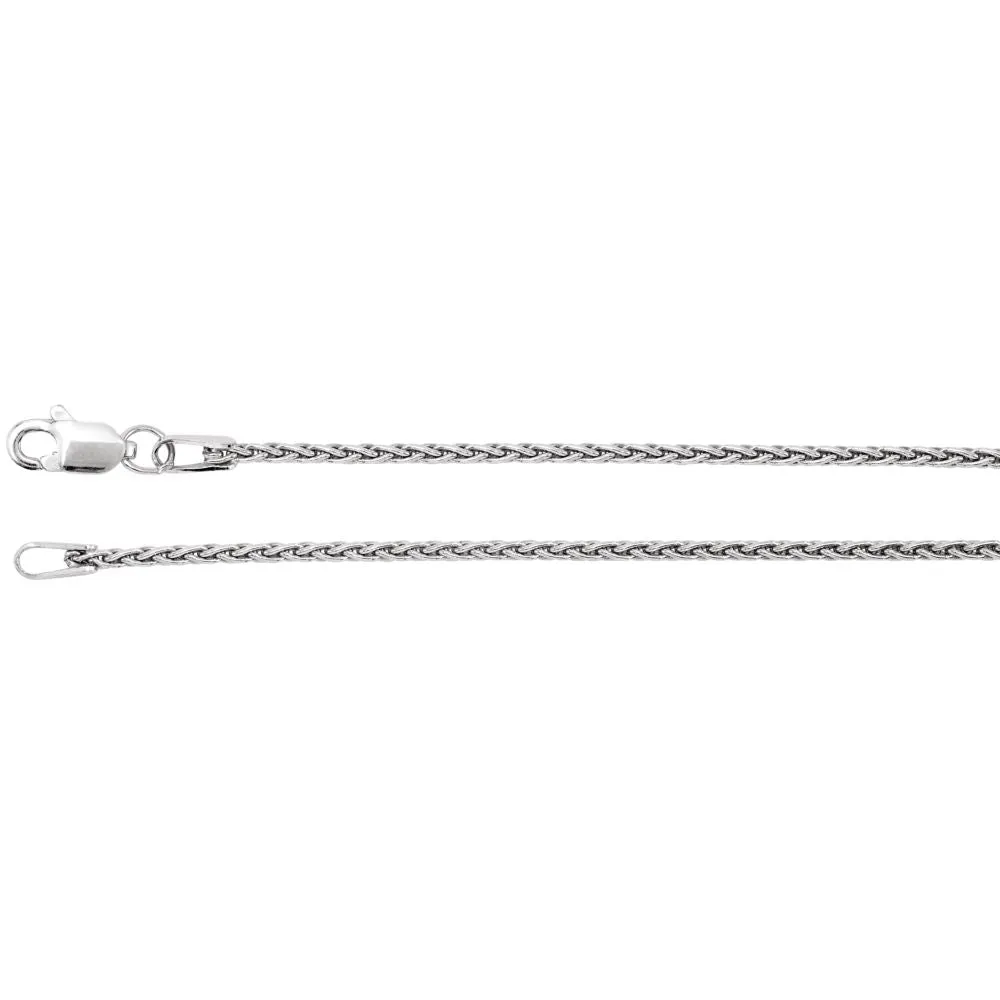 Sterling Silver 1.25mm Wheat 7" Chain
