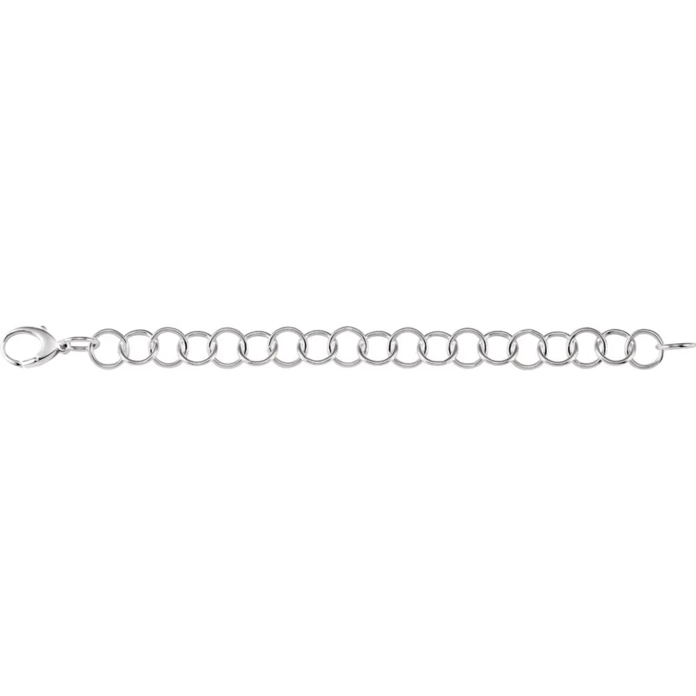 Sterling Silver 12mm Ring Link 8" Chain