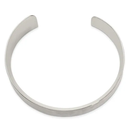 Sterling Silver (30mm) Hammered Cuff Bangle