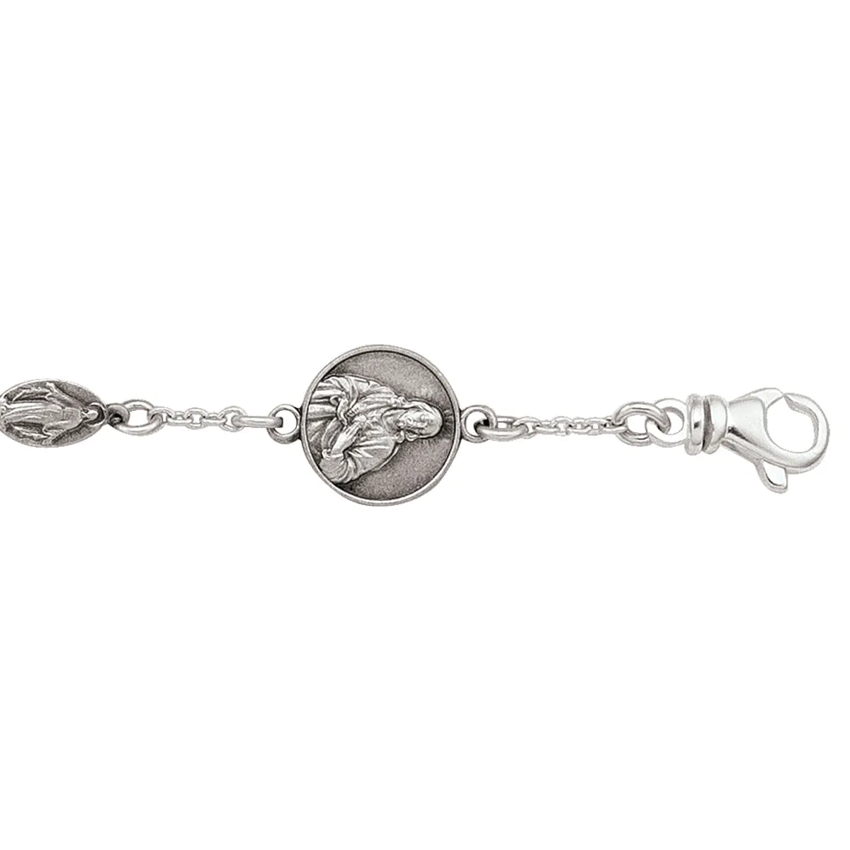 Sterling Silver (4.5mm) Rosary Bracelet 7.25"