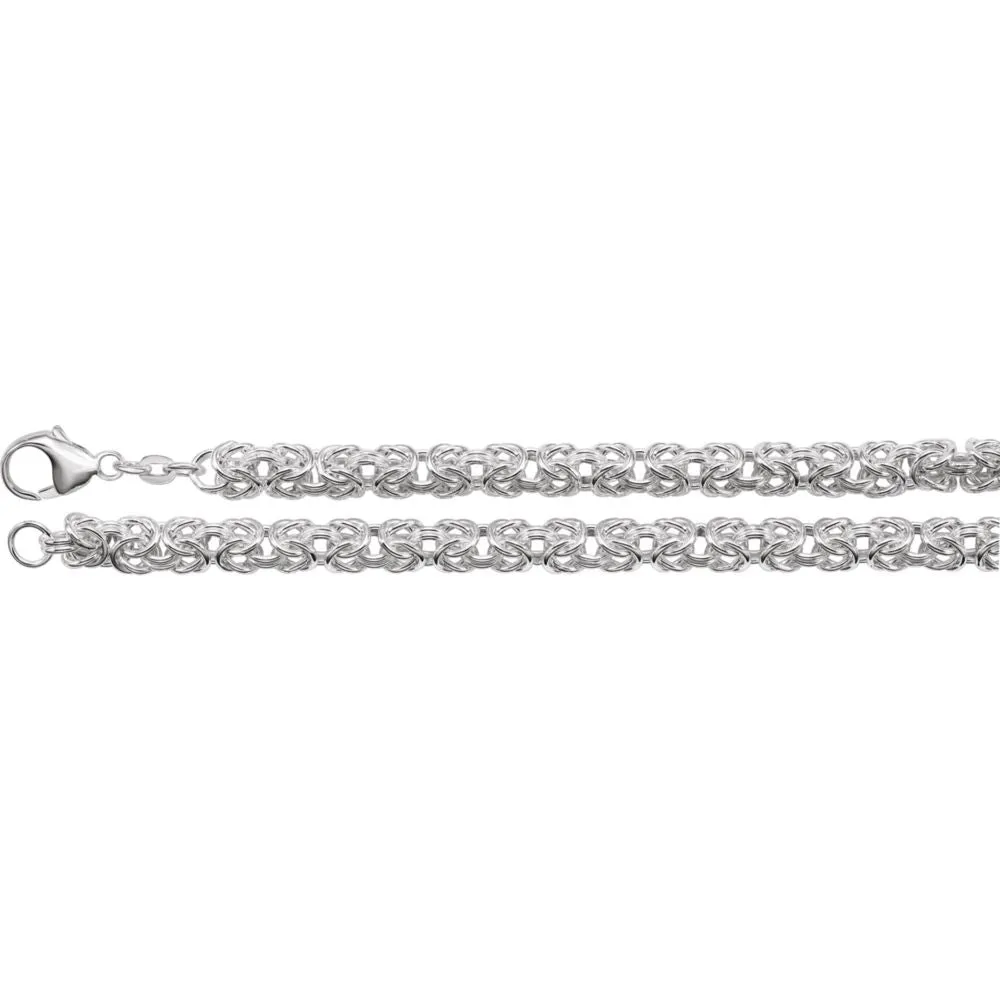Sterling Silver 6mm Byzantine 7" Chain