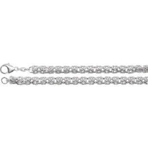 Sterling Silver 6mm Byzantine 7" Chain