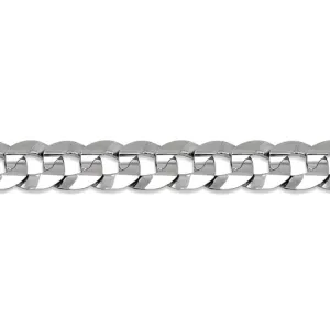 Sterling Silver (7mm) Concave Curb Bracelet 8.5"