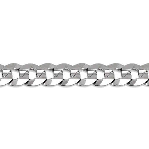 Sterling Silver (7mm) Concave Curb Bracelet 8.5"
