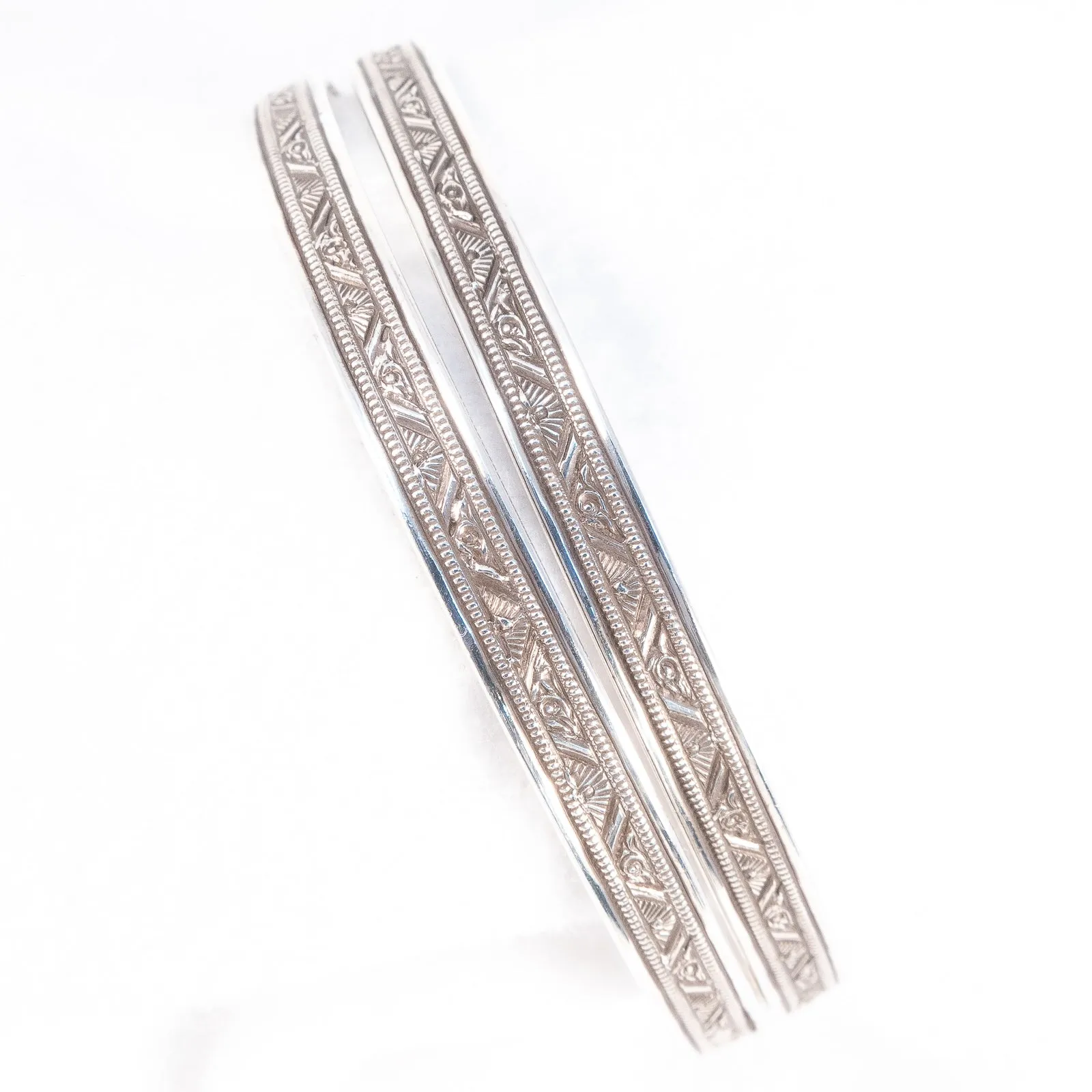 Sterling Silver Bangle Bracelets - set of 2