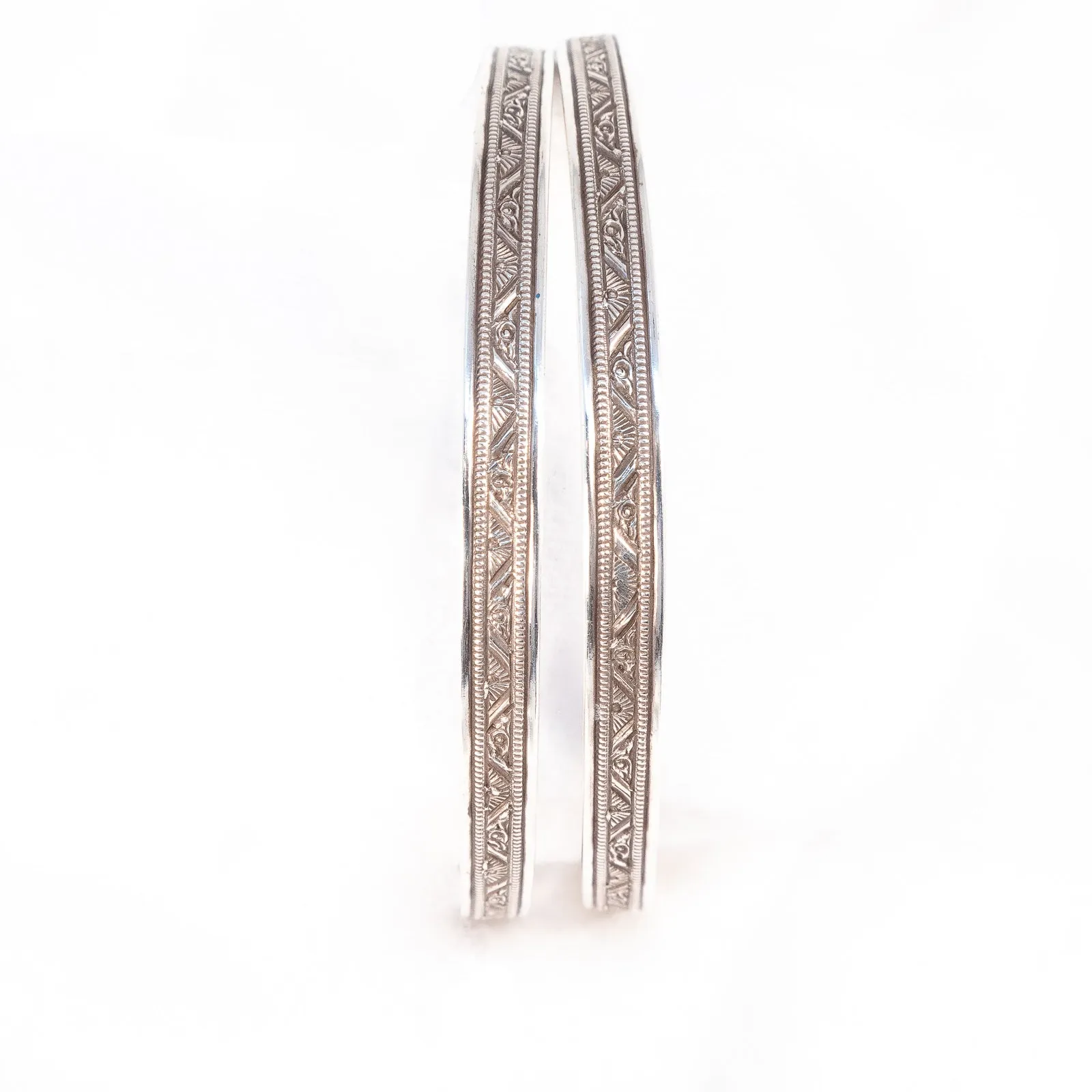 Sterling Silver Bangle Bracelets - set of 2