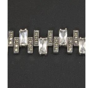 Sterling Silver Bracelet Cz's & Marcasite