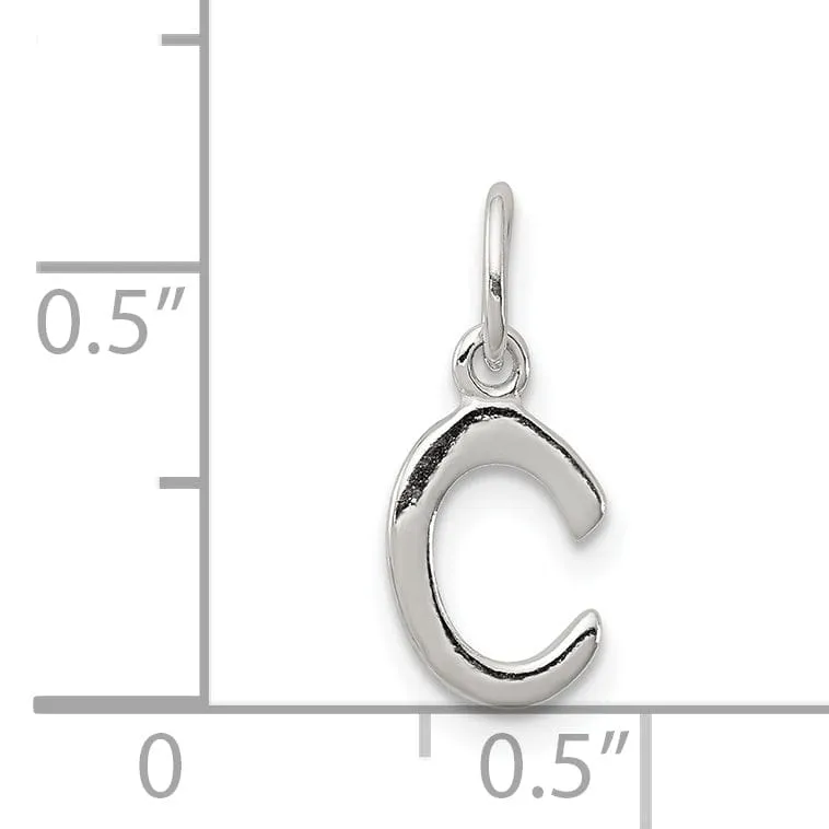 Sterling Silver Chain Slide Initial C Pendant