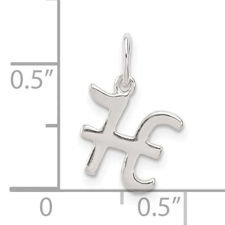 Sterling Silver Chain Slide Initial H Pendant