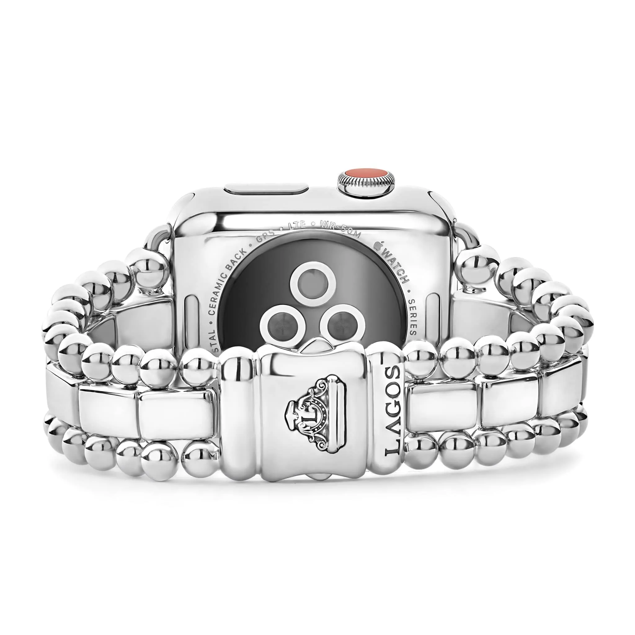 Sterling Silver Half Diamond Watch Bracelet-38-45mm