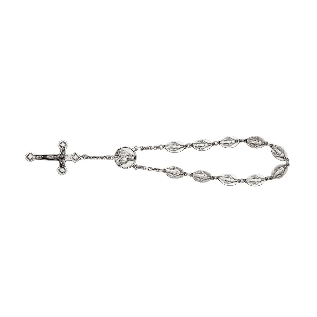 Sterling Silver Hand Held Rosary Bracelet Rosary Bracelet 7.25"