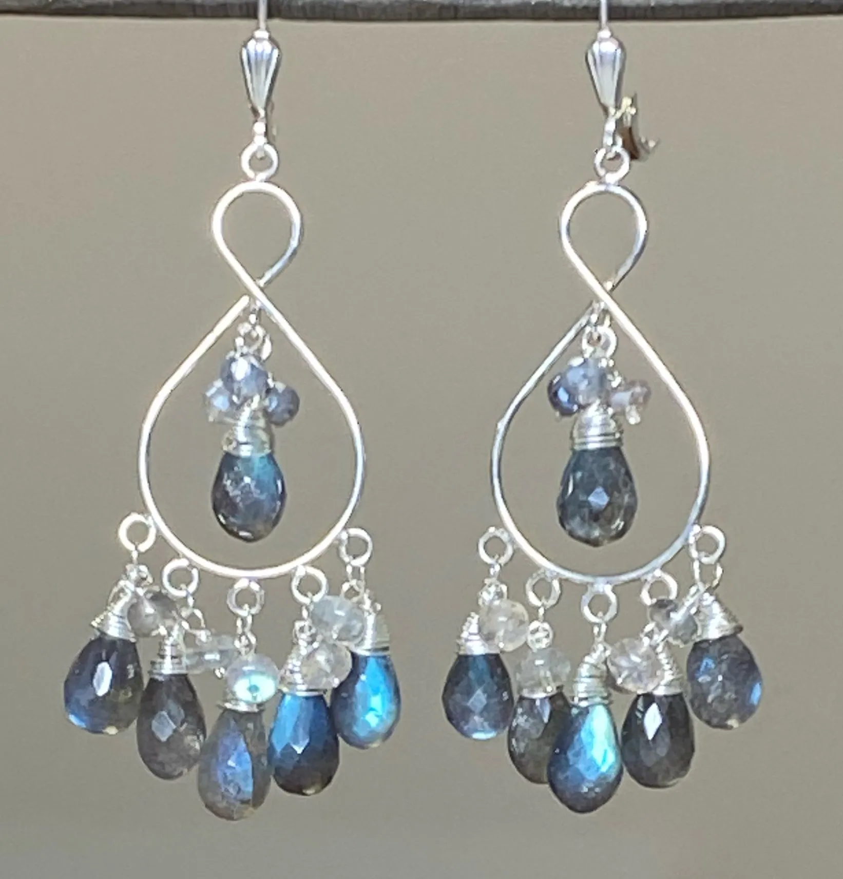 Sterling Silver Labradorite Chandelier Earrings