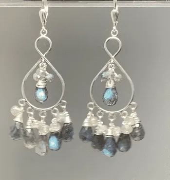 Sterling Silver Labradorite Chandelier Earrings