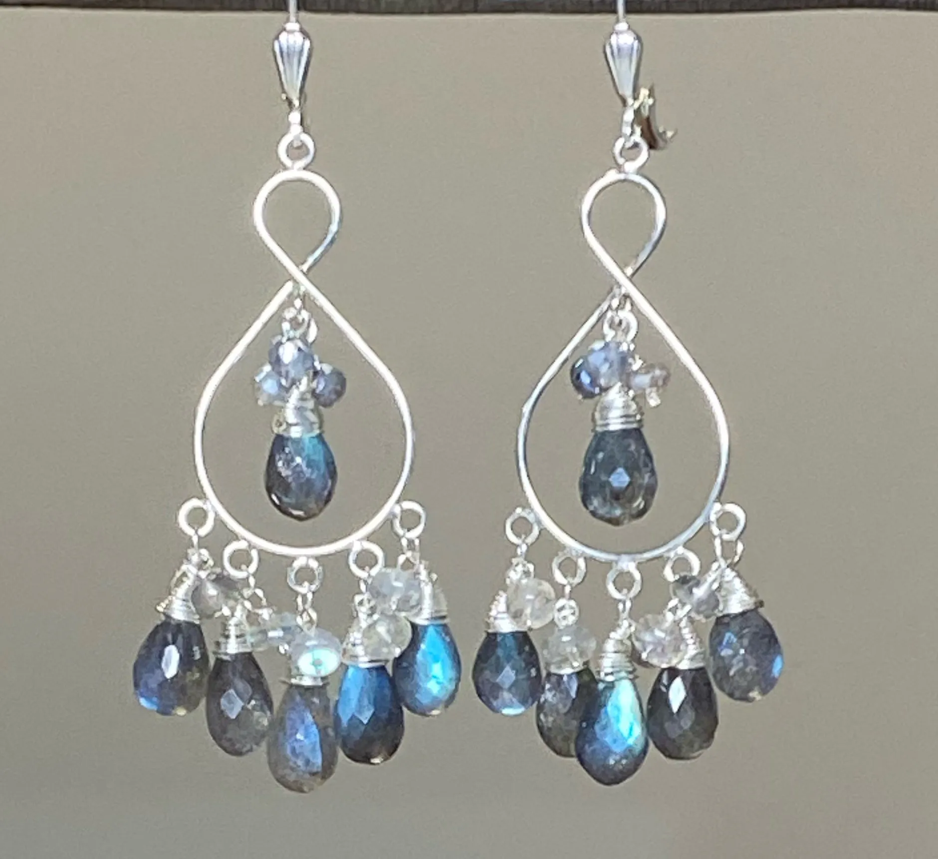 Sterling Silver Labradorite Chandelier Earrings
