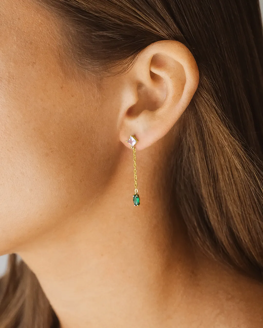 Sterling Silver Polaris CZ Dangle Earrings