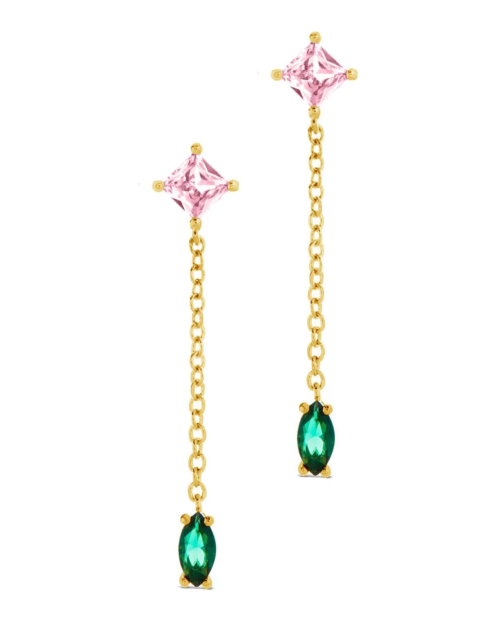 Sterling Silver Polaris CZ Dangle Earrings