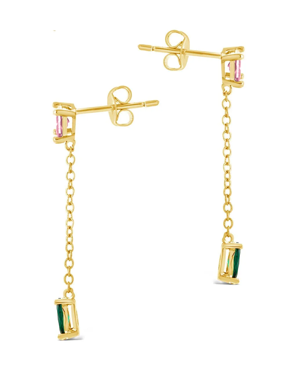 Sterling Silver Polaris CZ Dangle Earrings