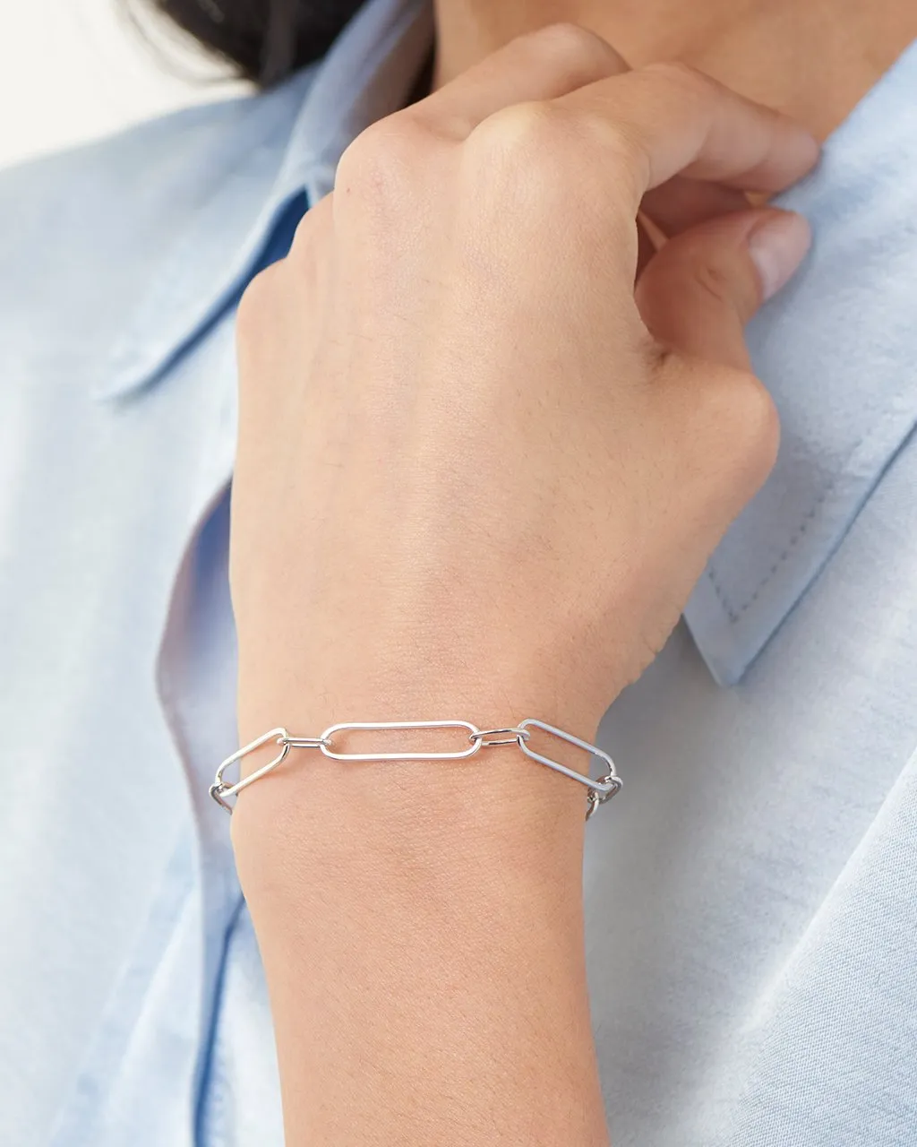 Sterling Silver Polished Large Link Bracelet