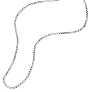 Sterling Silver Rhodium 18" 1.1mm Octava Box Chain