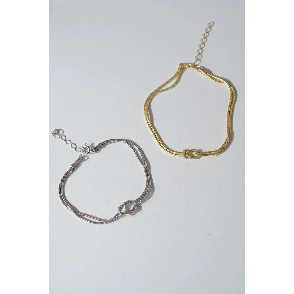 Sterling Silver S925 Knot Couple Bracelet