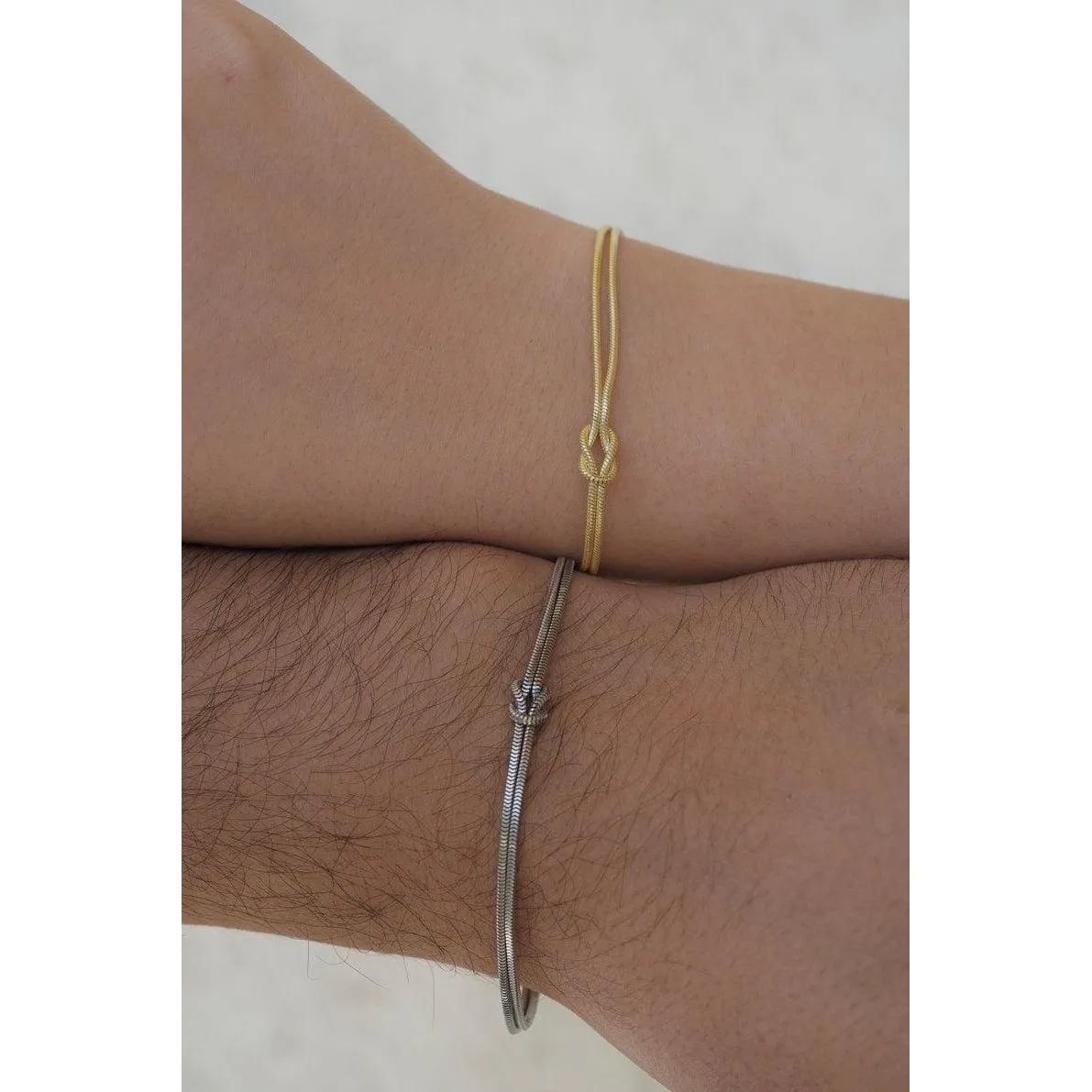 Sterling Silver S925 Knot Couple Bracelet
