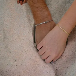 Sterling Silver S925 Knot Couple Bracelet