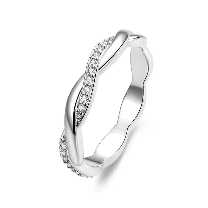 Sterling Silver Simple Rings For Women Wedding Engagement Heart Rings