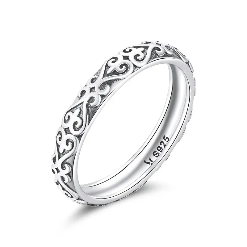 Sterling Silver Simple Rings For Women Wedding Engagement Heart Rings