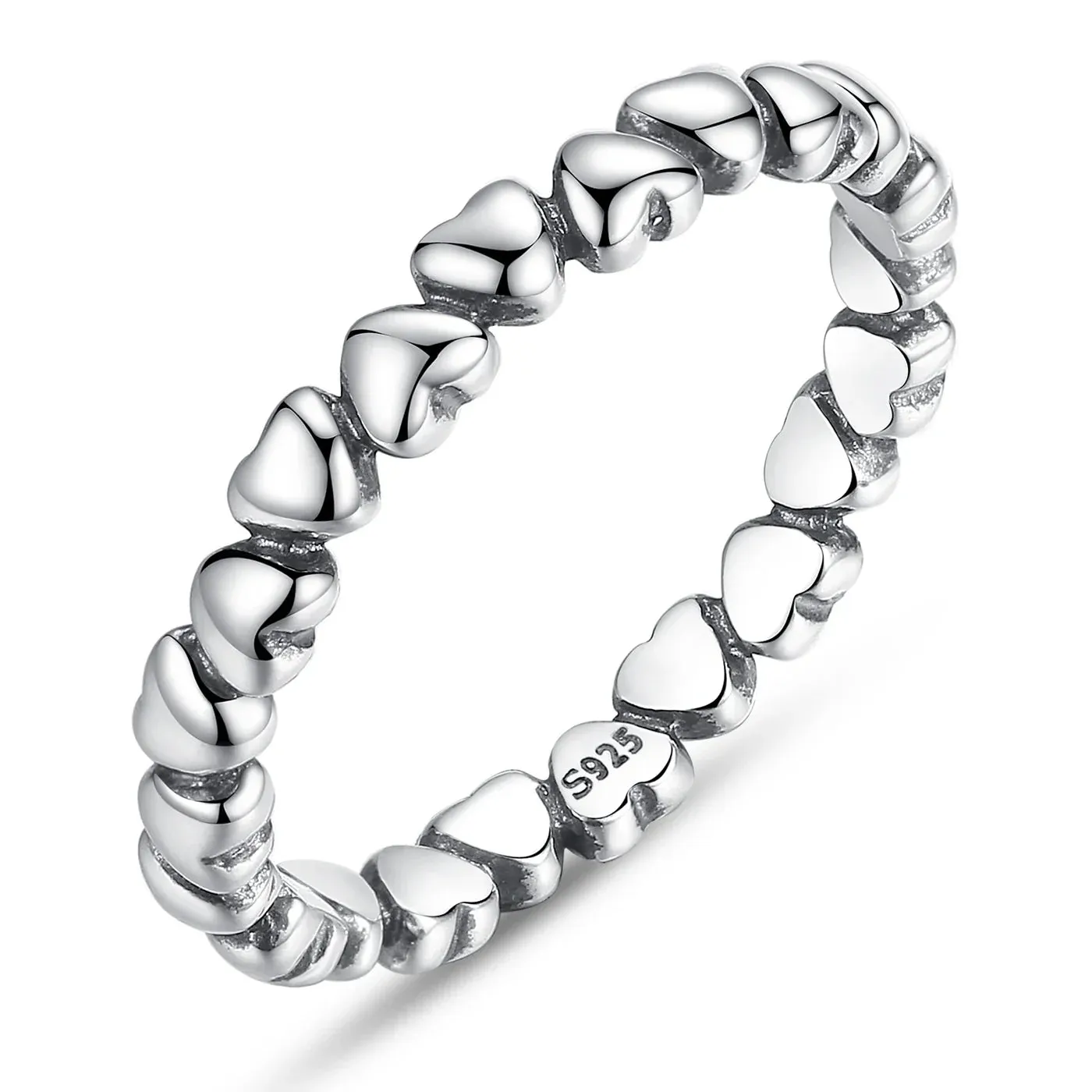 Sterling Silver Simple Rings For Women Wedding Engagement Heart Rings