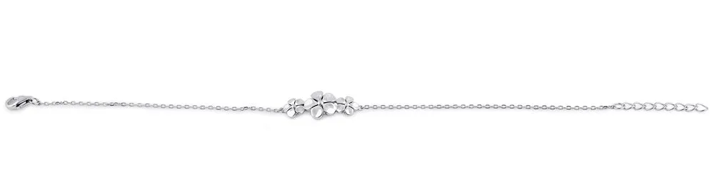 Sterling Silver Triple Plumeria Bracelet