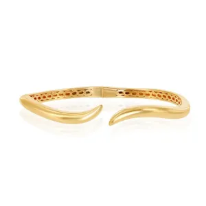 Sterling Silver Waved Bangle - Gold Plated