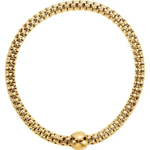 Sterling Silver Yellow Gold Plated 4.3mm Woven Stretch Bracelet