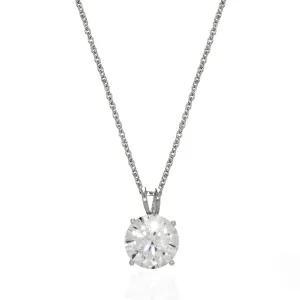 Sterling Sliver Round Cut Pendant 4ct
