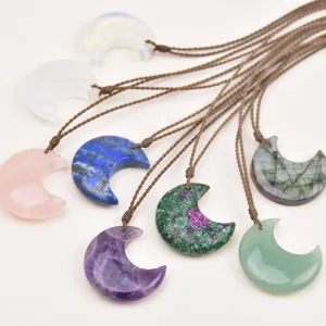 Stone Crescent Necklaces