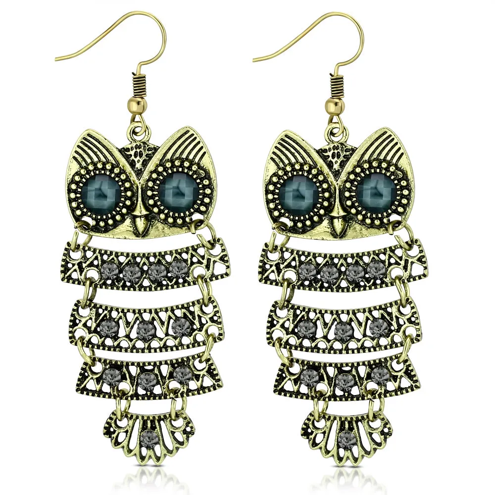 Stripe Owl Dangles