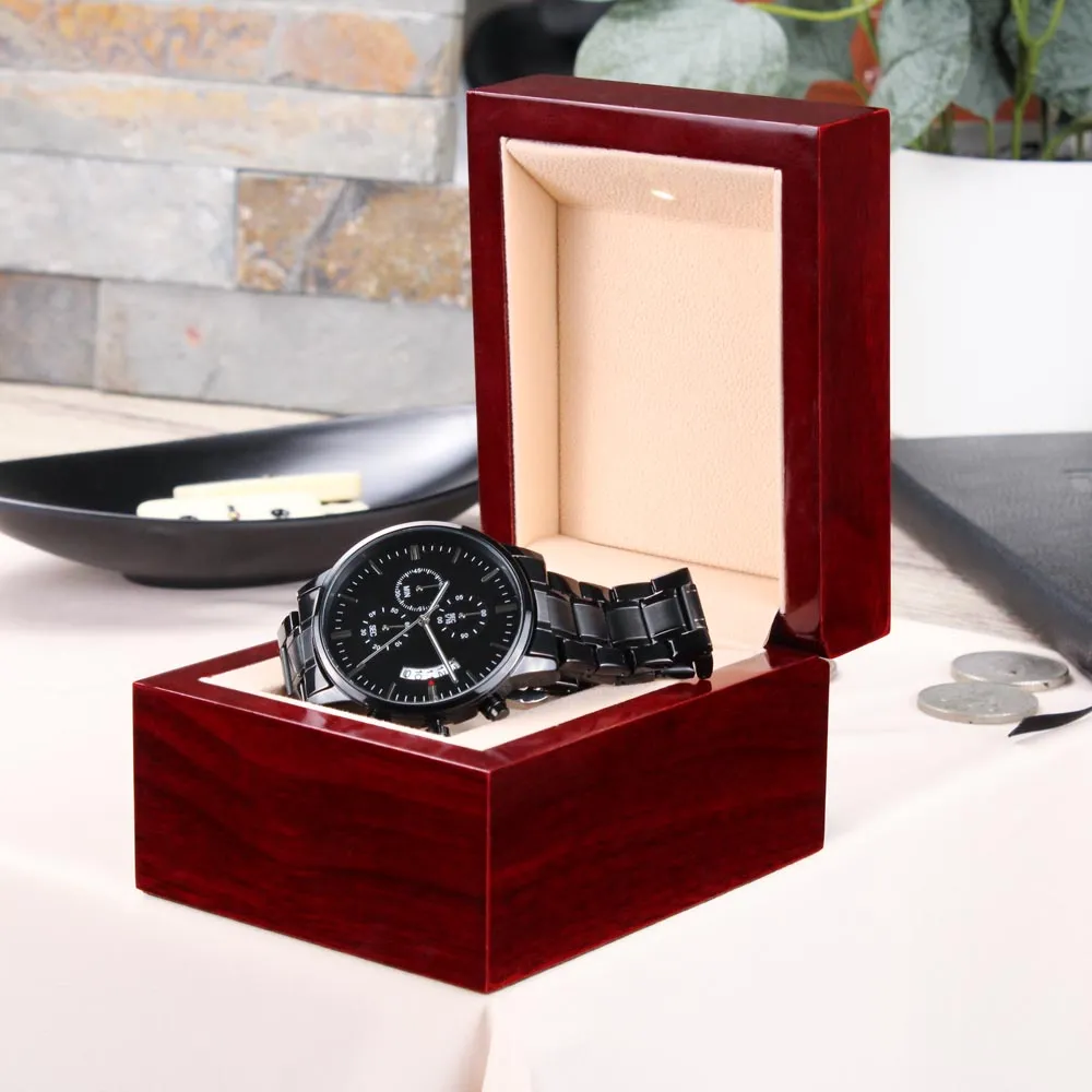 Super Doctor Engraved Black Luxury Watch