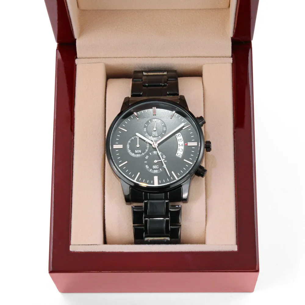 Super Doctor Engraved Black Luxury Watch