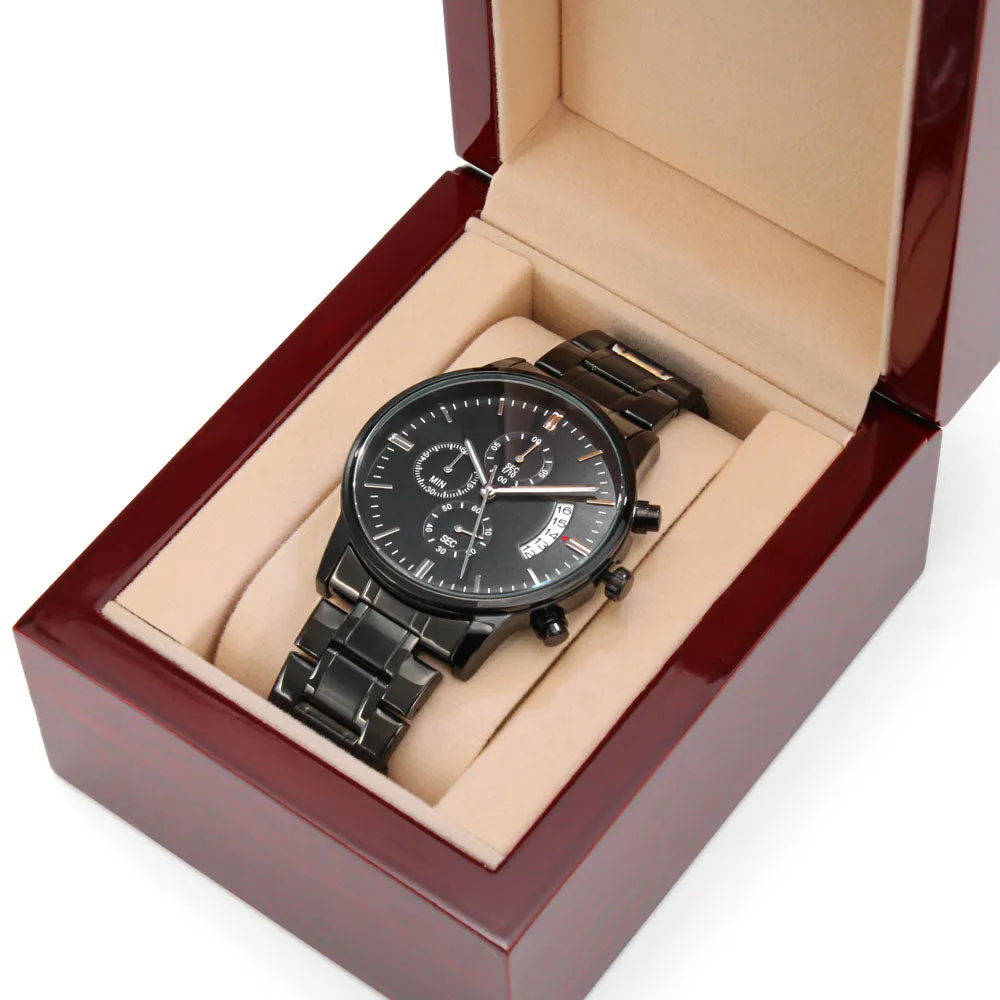 Super Doctor Engraved Black Luxury Watch