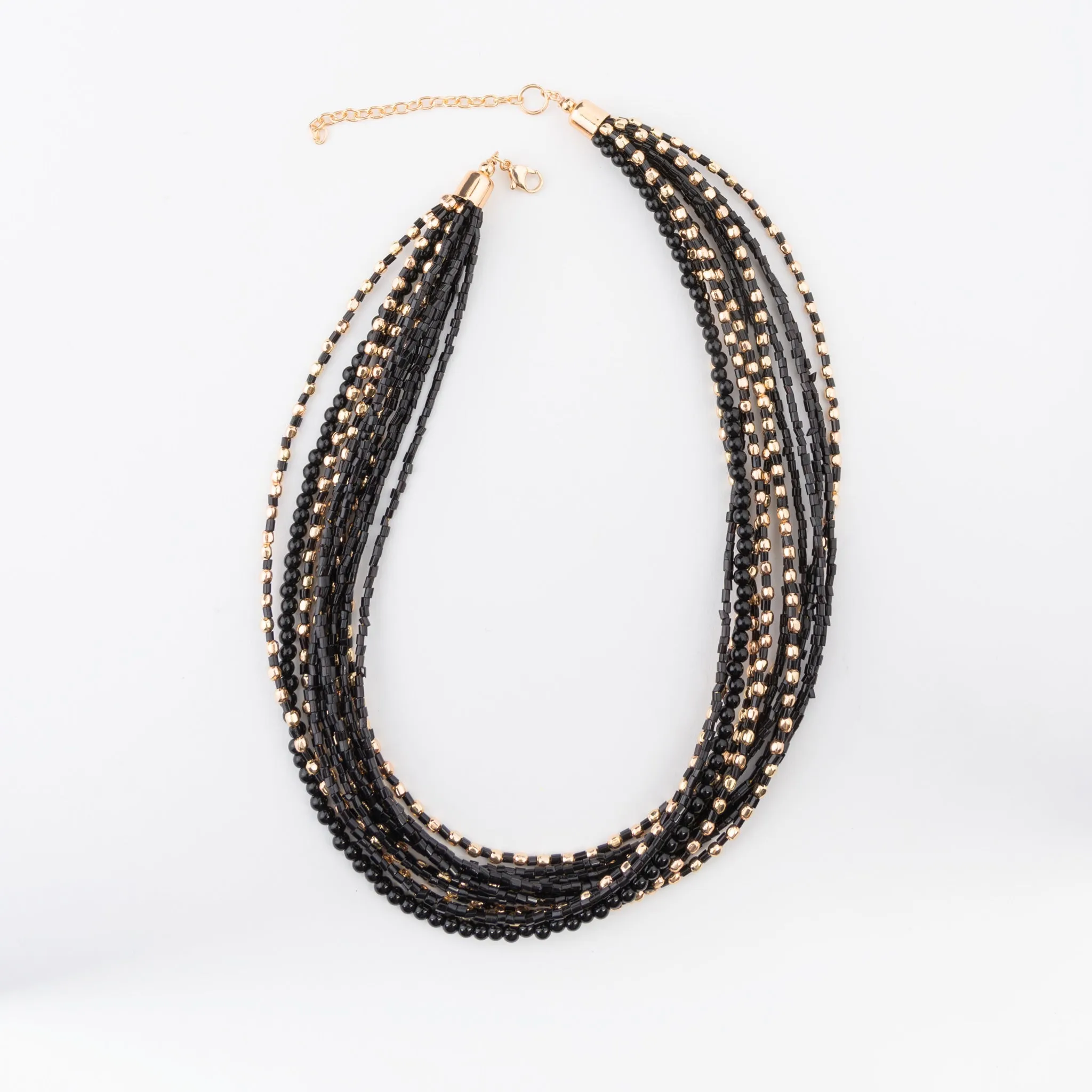 Sybil Multi Row Beaded Collar Necklace