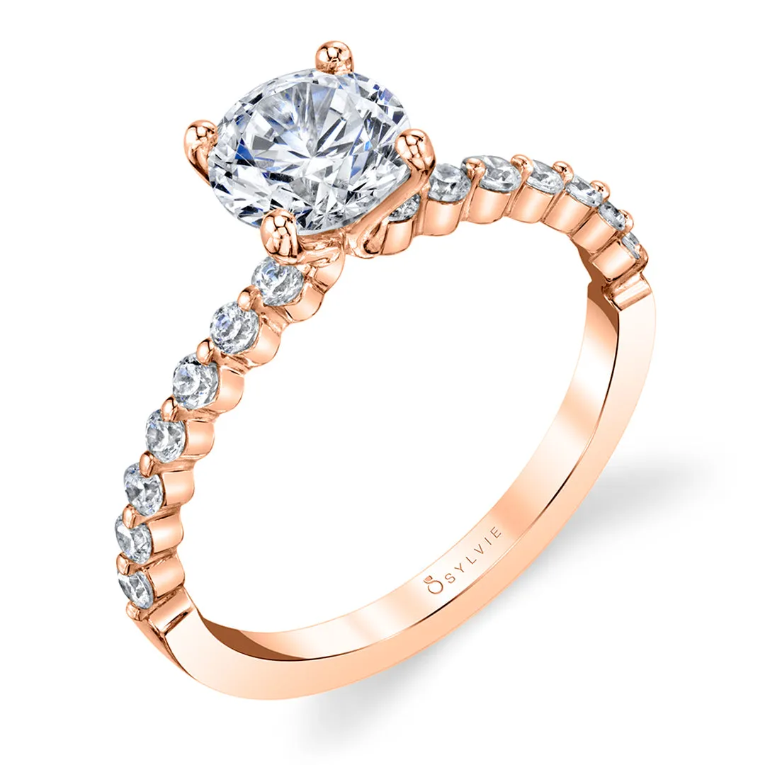 Sylvie Round Cut Classic Engagement Ring