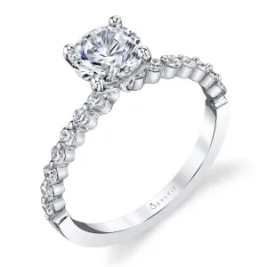 Sylvie Round Cut Classic Engagement Ring
