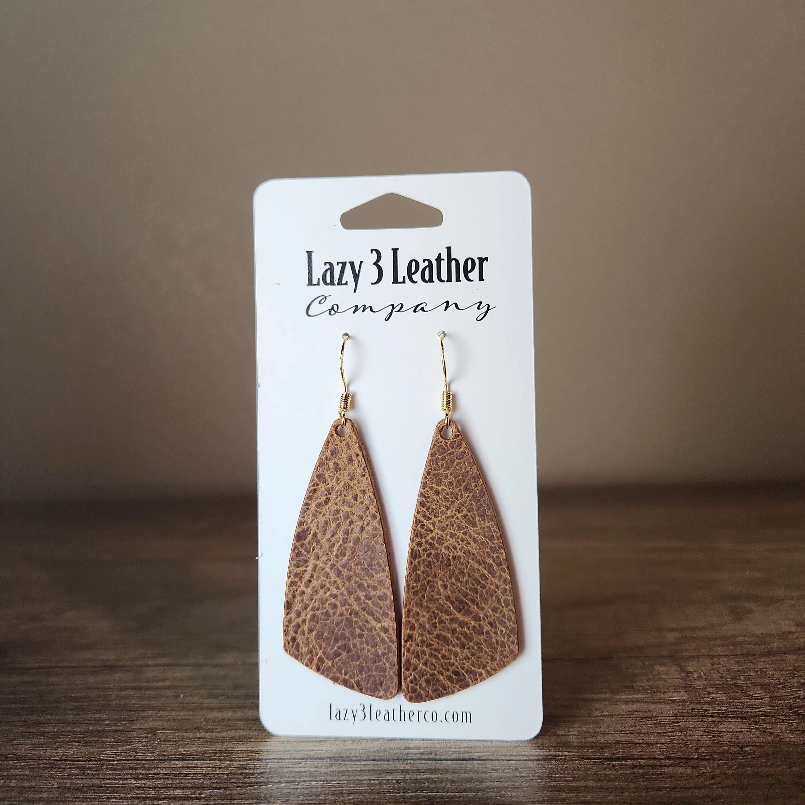 Tapered Drop Leather Earrings