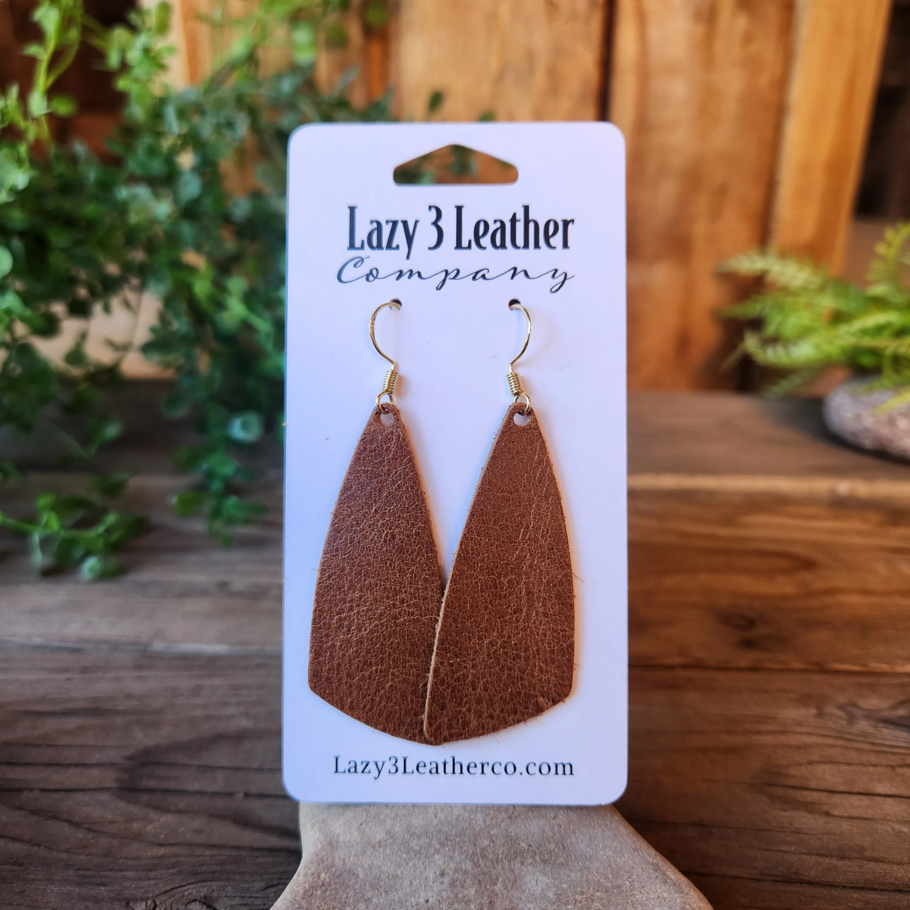 Tapered Drop Leather Earrings