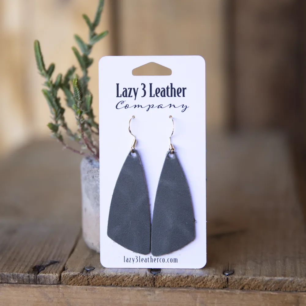 Tapered Drop Leather Earrings