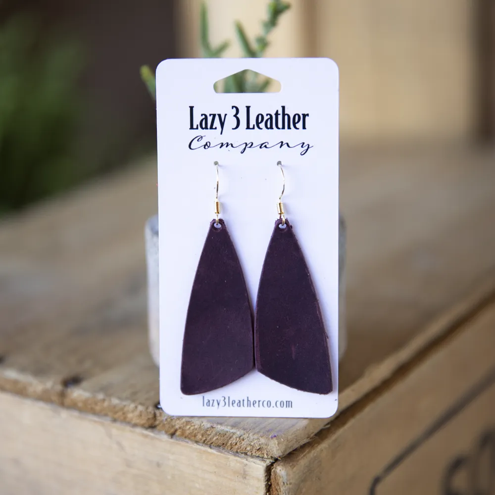 Tapered Drop Leather Earrings
