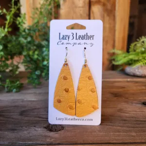 Tapered Drop Leather Earrings